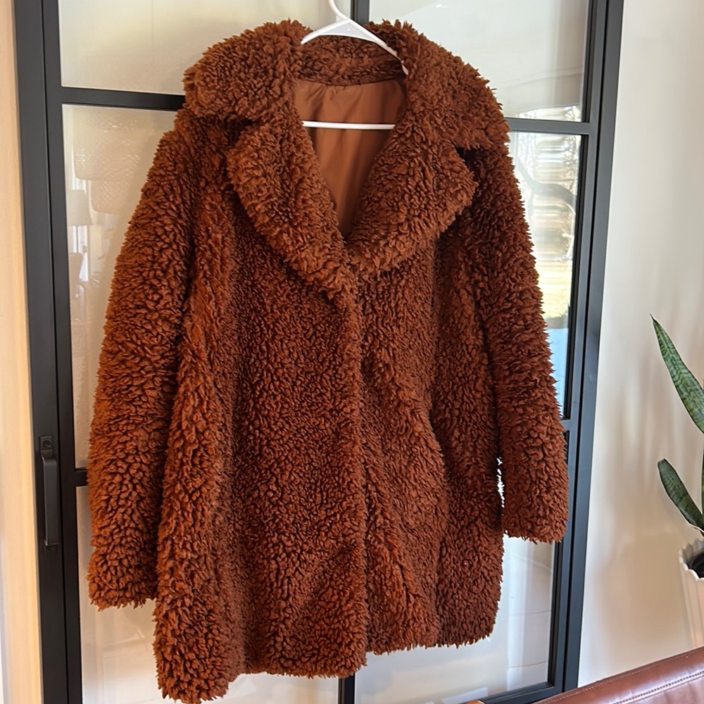 Nordstrom teddy Sherpa coat large